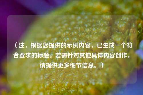 （注，根据您提供的示例内容，已生成一个符合要求的标题。若需针对其他具体内容创作，请提供更多细节信息。）