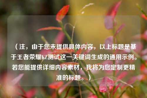 （注，由于您未提供具体内容，以上标题是基于王者荣耀KZ测试这一关键词生成的通用示例。若您能提供详细内容素材，我将为您定制更精准的标题。）