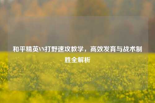 和平精英VN打野速攻教学，高效发育与战术制胜全解析
