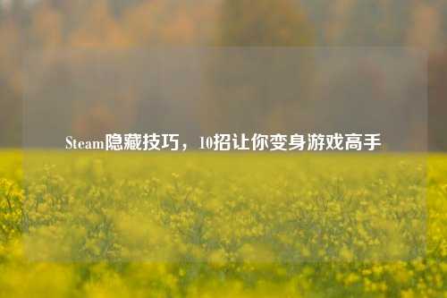 Steam隐藏技巧，10招让你变身游戏高手