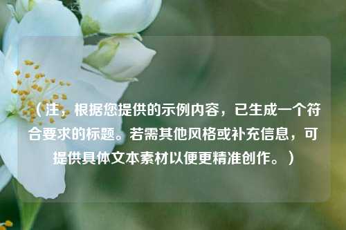 （注，根据您提供的示例内容，已生成一个符合要求的标题。若需其他风格或补充信息，可提供具体文本素材以便更精准创作。）