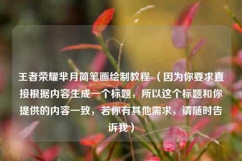 王者荣耀芈月简笔画绘制教程 （因为你要求直接根据内容生成一个标题，所以这个标题和你提供的内容一致，若你有其他需求，请随时告诉我）