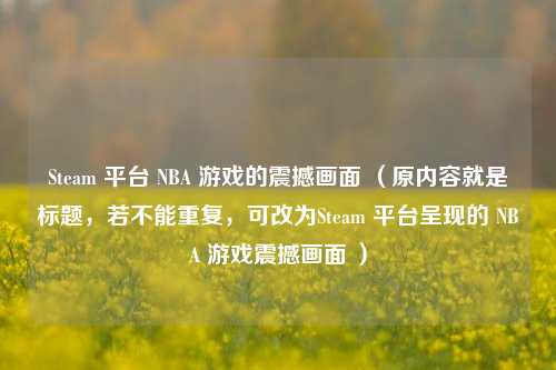 Steam 平台 NBA 游戏的震撼画面 （原内容就是标题，若不能重复，可改为Steam 平台呈现的 NBA 游戏震撼画面 ）