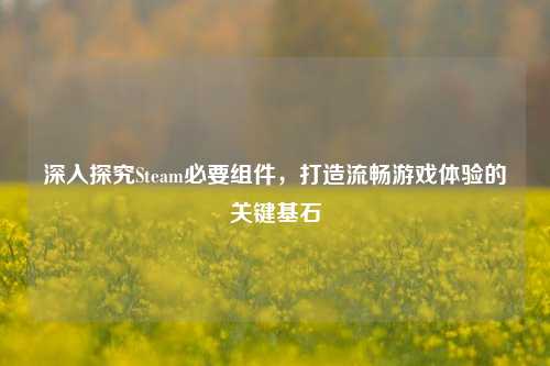 深入探究Steam必要组件，打造流畅游戏体验的关键基石