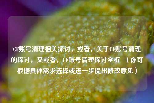 CF账号清理相关探讨，或者，关于CF账号清理的探讨，又或者，CF账号清理探讨全析  （你可根据具体需求选择或进一步提出修改意见）