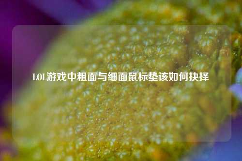 LOL游戏中粗面与细面鼠标垫该如何抉择