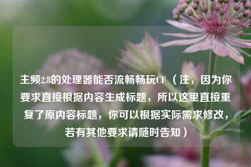 主频2.8的处理器能否流畅畅玩CF （注，因为你要求直接根据内容生成标题，所以这里直接重复了原内容标题，你可以根据实际需求修改，若有其他要求请随时告知）