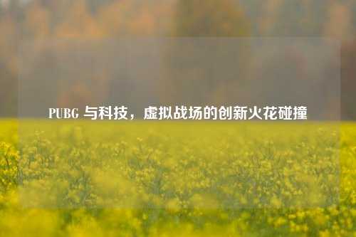 PUBG 与科技，虚拟战场的创新火花碰撞