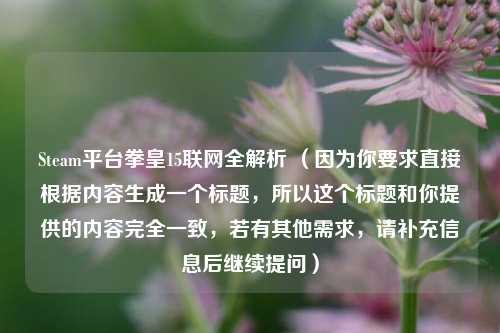 Steam平台拳皇15联网全解析 （因为你要求直接根据内容生成一个标题，所以这个标题和你提供的内容完全一致，若有其他需求，请补充信息后继续提问）