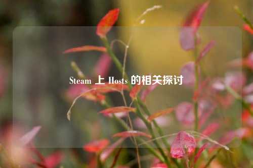Steam 上 Hosts 的相关探讨