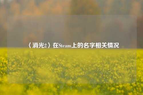 〈消光2〉在Steam上的名字相关情况