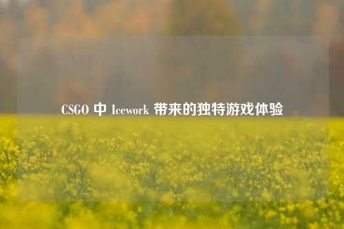 CSGO 中 Icework 带来的独特游戏体验