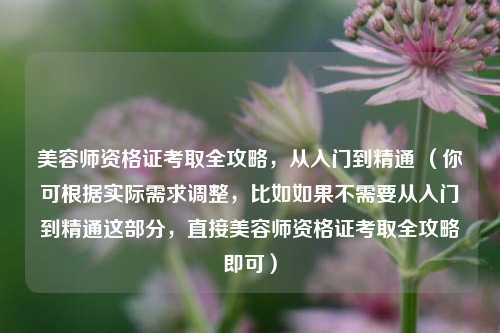 美容师资格证考取全攻略，从入门到精通 （你可根据实际需求调整，比如如果不需要从入门到精通这部分，直接美容师资格证考取全攻略即可）