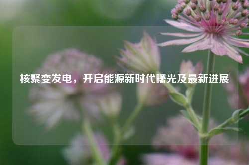 核聚变发电，开启能源新时代曙光及最新进展