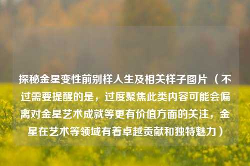 探秘金星变性前别样人生及相关样子图片 （不过需要提醒的是，过度聚焦此类内容可能会偏离对金星艺术成就等更有价值方面的关注，金星在艺术等领域有着卓越贡献和独特魅力）