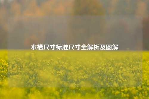 水槽尺寸标准尺寸全解析及图解