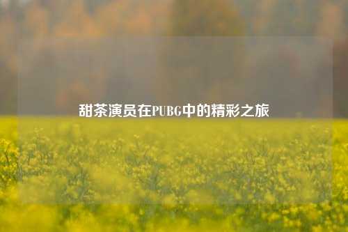 甜茶演员在PUBG中的精彩之旅