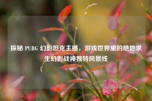探秘 PUBG 幻影坦克主播，游戏世界里的绝地求生幻影战神独特风景线
