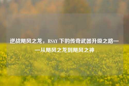 逆战飓风之龙，RSAY 下的传奇武器升级之路——从飓风之龙到飓风之神