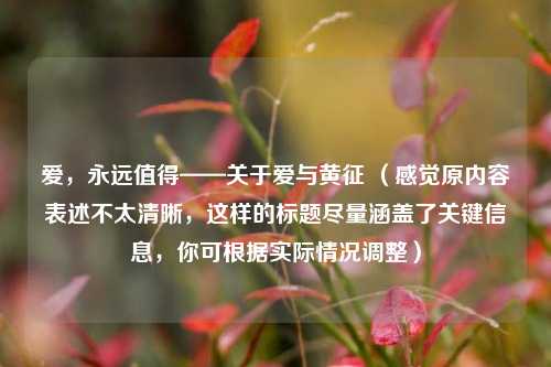 爱，永远值得——关于爱与黄征 （感觉原内容表述不太清晰，这样的标题尽量涵盖了关键信息，你可根据实际情况调整）