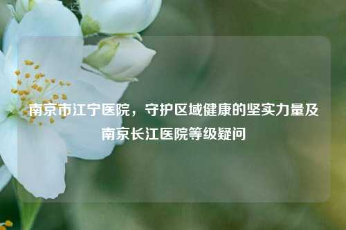 南京市江宁医院，守护区域健康的坚实力量及南京长江医院等级疑问