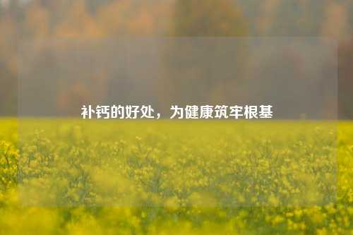 补钙的好处，为健康筑牢根基