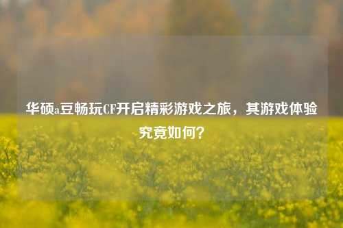 华硕a豆畅玩CF开启精彩游戏之旅，其游戏体验究竟如何？