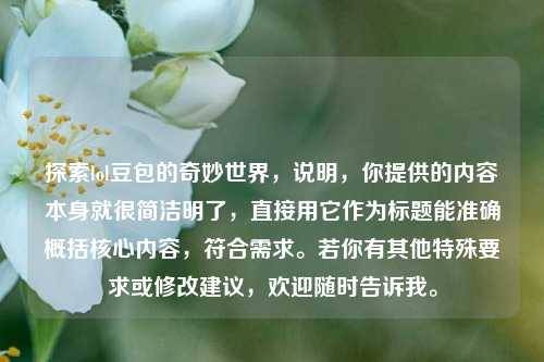 探索lol豆包的奇妙世界，说明，你提供的内容本身就很简洁明了，直接用它作为标题能准确概括核心内容，符合需求。若你有其他特殊要求或修改建议，欢迎随时告诉我。