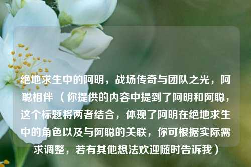绝地求生中的阿明，战场传奇与团队之光，阿聪相伴 （你提供的内容中提到了阿明和阿聪，这个标题将两者结合，体现了阿明在绝地求生中的角色以及与阿聪的关联，你可根据实际需求调整，若有其他想法欢迎随时告诉我）