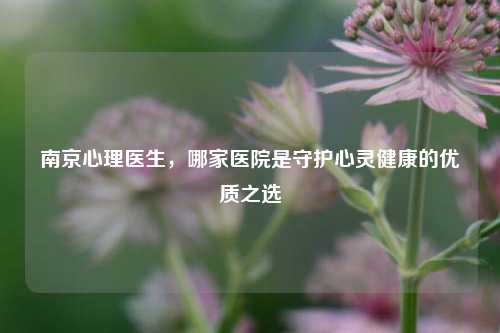 南京心理医生，哪家医院是守护心灵健康的优质之选