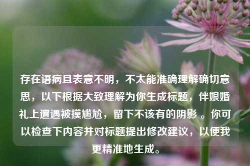 存在语病且表意不明，不太能准确理解确切意思，以下根据大致理解为你生成标题，伴娘婚礼上遭遇被摸尴尬，留下不该有的阴影 。你可以检查下内容并对标题提出修改建议，以便我更精准地生成。