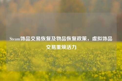 Steam饰品交易恢复及物品恢复政策，虚拟饰品交易重焕活力