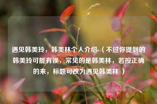 遇见韩美玲，韩美林个人介绍 （不过你提到的韩美玲可能有误，常见的是韩美林，若按正确的来，标题可改为遇见韩美林 ）