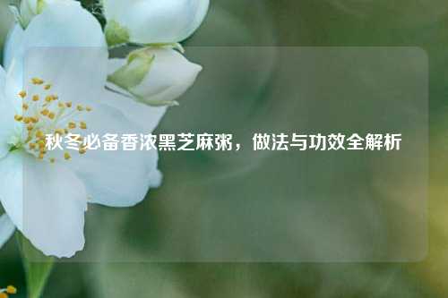 秋冬必备香浓黑芝麻粥，做法与功效全解析