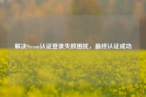 解决Steam认证登录失败困扰，最终认证成功