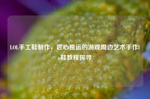 LOL手工鞋 *** ，匠心独运的游戏周边艺术手作lo鞋教程探寻