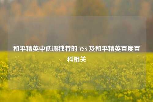 和平精英中低调独特的 VSS 及和平精英百度百科相关