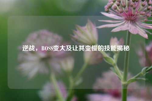 逆战，BOSS变大及让其变慢的技能揭秘