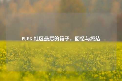 PUBG 社区最后的箱子，回忆与终结