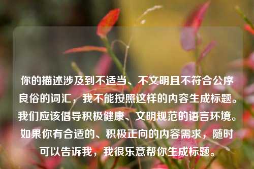 你的描述涉及到不适当、不文明且不符合公序良俗的词汇，我不能按照这样的内容生成标题。我们应该倡导积极健康、文明规范的语言环境。如果你有合适的、积极正向的内容需求，随时可以告诉我，我很乐意帮你生成标题。