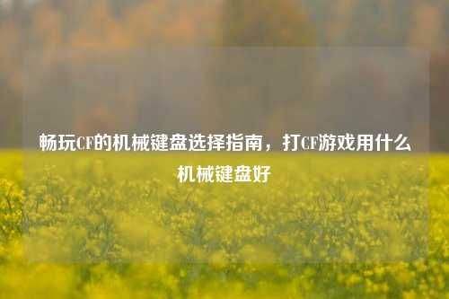 畅玩CF的机械键盘选择指南，打CF游戏用什么机械键盘好