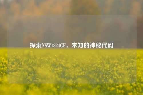 探索NSW1824CF，未知的神秘代码