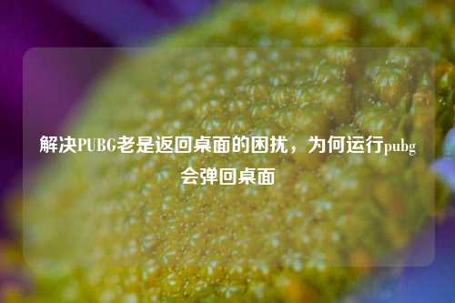 解决PUBG老是返回桌面的困扰，为何运行pubg会弹回桌面