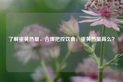 了解蛋黄热量，合理把控饮食，蛋黄热量高么？