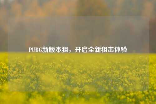 PUBG新版本狙，开启全新狙击体验