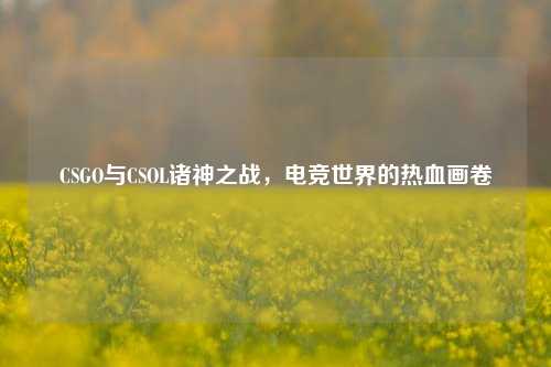 CSGO与CSOL诸神之战，电竞世界的热血画卷