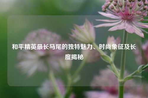 和平精英最长马尾的独特魅力、时尚象征及长度揭秘
