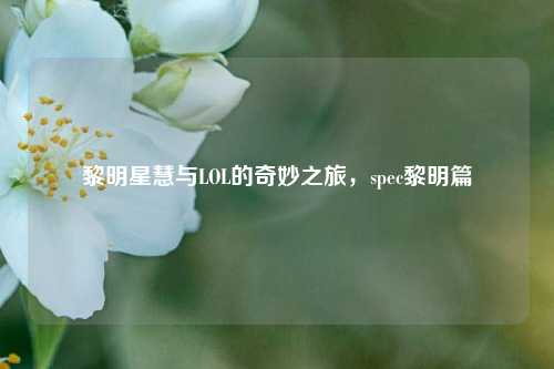黎明星慧与LOL的奇妙之旅，spec黎明篇