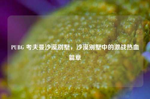 PUBG 考夫曼沙漠别墅，沙漠别墅中的激战热血篇章