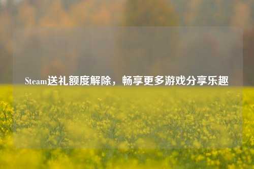 Steam送礼额度解除，畅享更多游戏分享乐趣